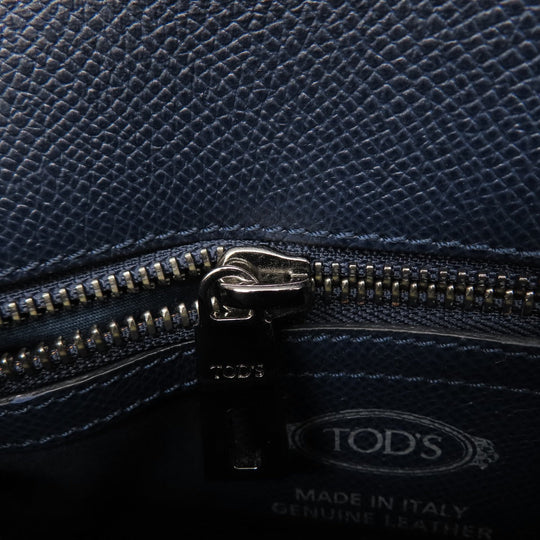 TOD�fS Shoulder Bag PVC Navy logo Women Used Authentic
