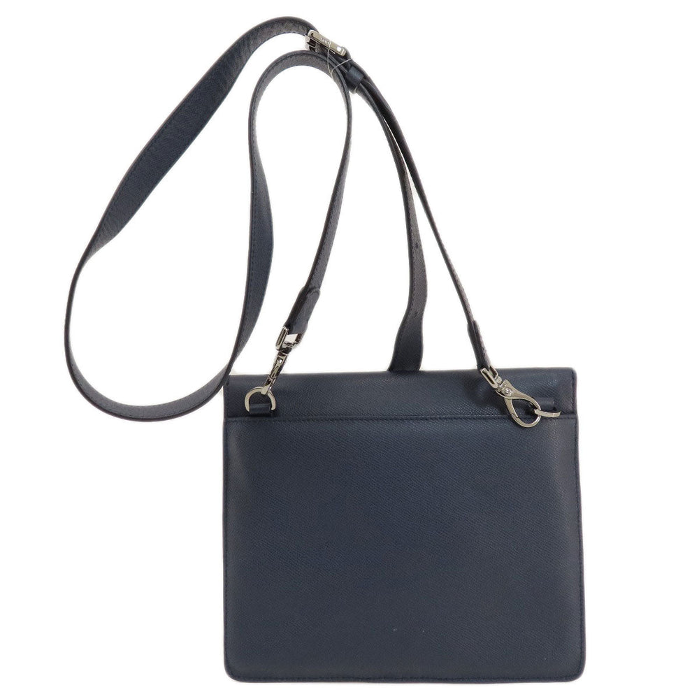 TOD�fS Shoulder Bag PVC Navy logo Women Used Authentic