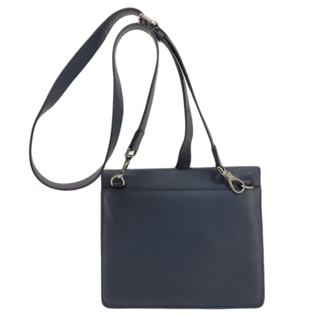 TOD�fS Shoulder Bag PVC Navy logo Women Used Authentic