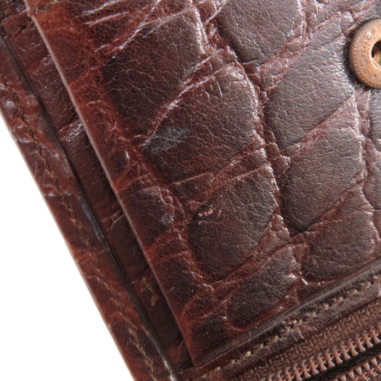 MULBERRY Coin case leather Brown Mini wallet embossed Women(Unisex) Used Authentic