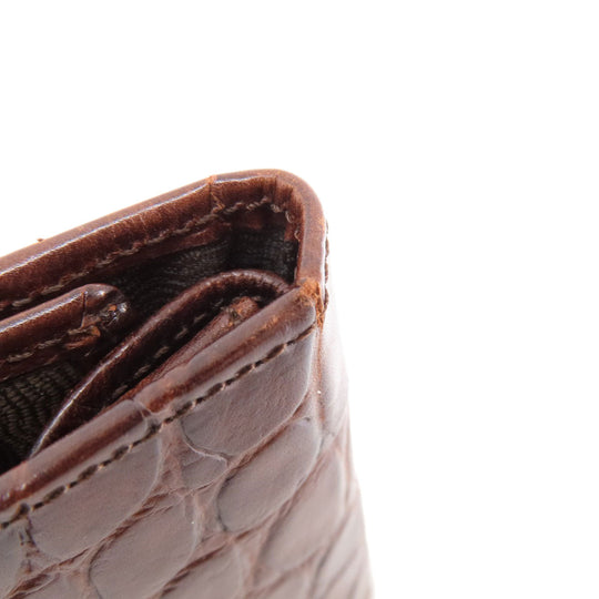 MULBERRY Coin case leather Brown Mini wallet embossed Women(Unisex) Used Authentic