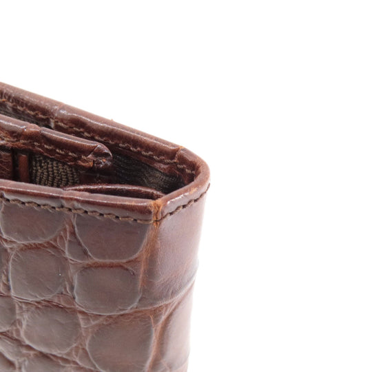 MULBERRY Coin case leather Brown Mini wallet embossed Women(Unisex) Used Authentic