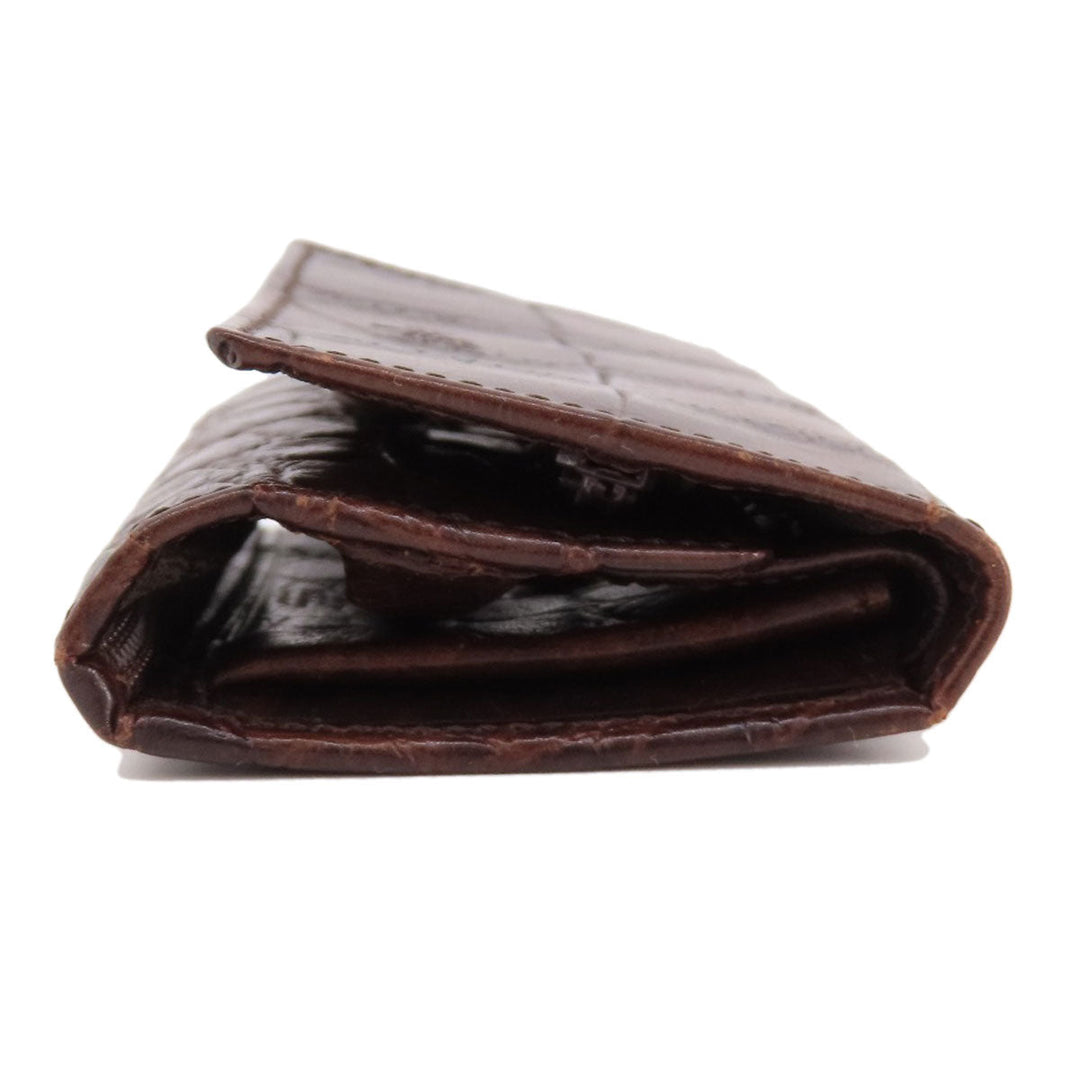 MULBERRY Coin case leather Brown Mini wallet embossed Women(Unisex) Used Authentic