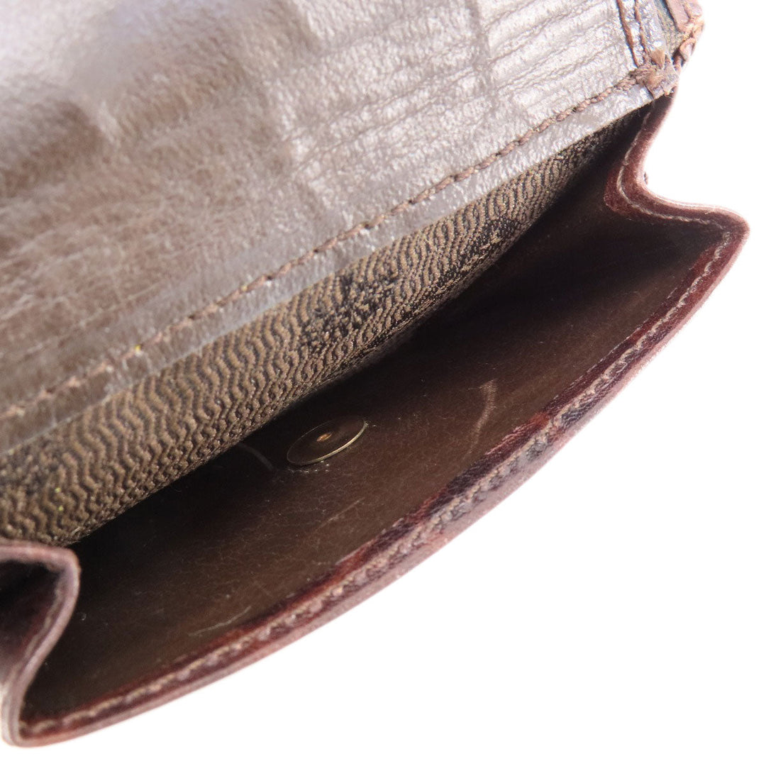 MULBERRY Coin case leather Brown Mini wallet embossed Women(Unisex) Used Authentic