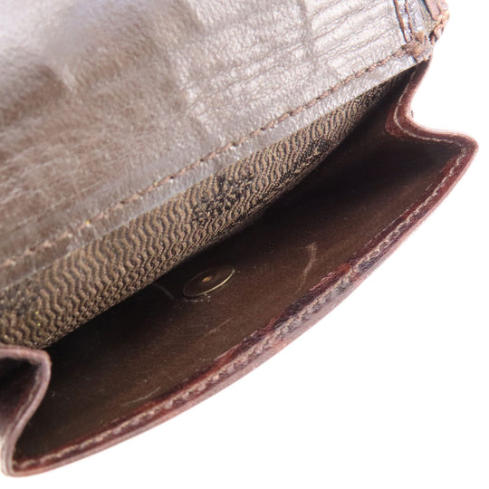 MULBERRY Coin case leather Brown Mini wallet embossed Women(Unisex) Used Authentic