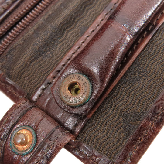 MULBERRY Coin case leather Brown Mini wallet embossed Women(Unisex) Used Authentic