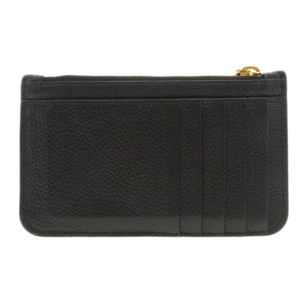 BALENCIAGA Coin case 594214 Calfskin black Logo motif Women Used Authentic