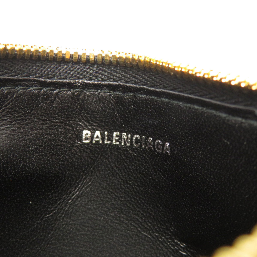 BALENCIAGA Coin case 594214 Calfskin black Logo motif Women(Unisex) Used Authentic