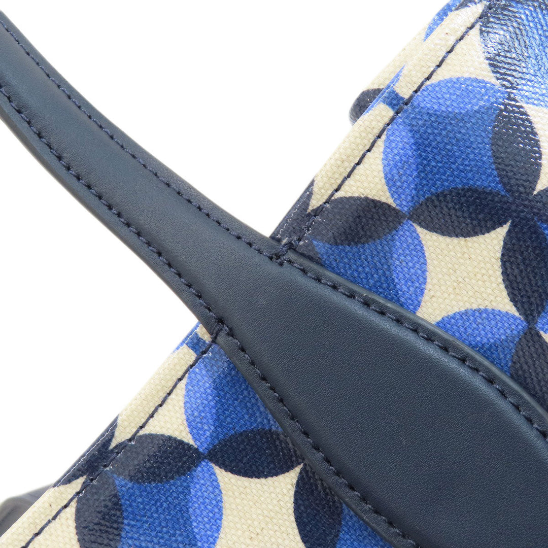 Kate Spade Tote Bag PVC blue Gotham Patio Tile Extra Large Women Used Authentic