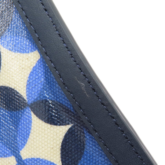 Kate Spade Tote Bag PVC blue Gotham Patio Tile Extra Large Women Used Authentic
