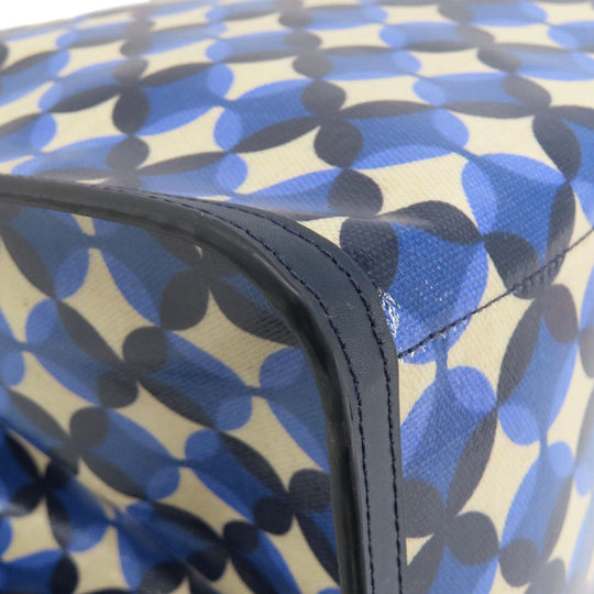 Kate Spade Tote Bag PVC blue Gotham Patio Tile Extra Large Women Used Authentic