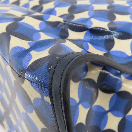 Kate Spade Tote Bag PVC blue Gotham Patio Tile Extra Large Women Used Authentic