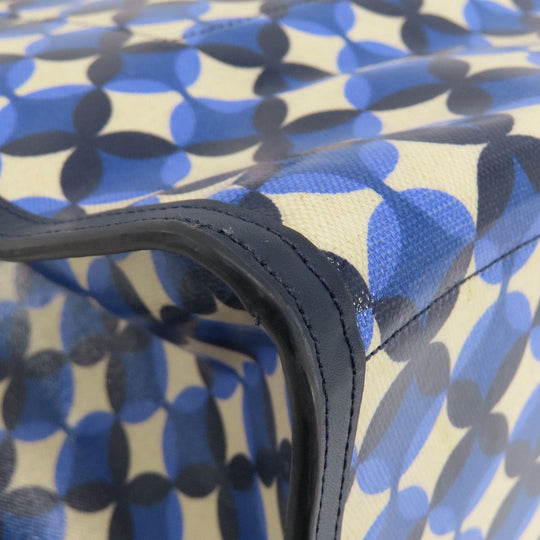 Kate Spade Tote Bag PVC blue Gotham Patio Tile Extra Large Women Used Authentic