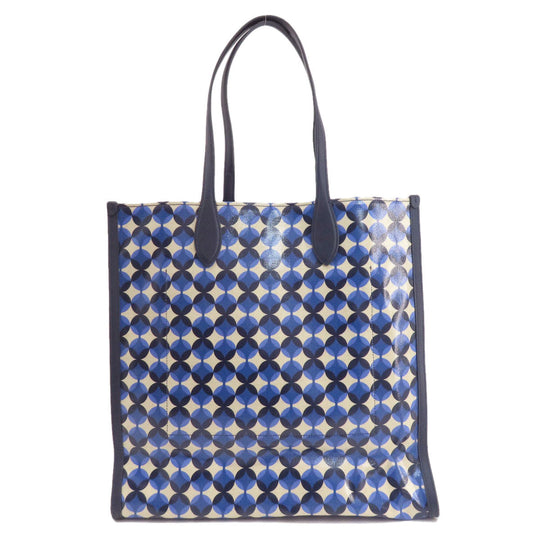Kate Spade Tote Bag PVC blue Gotham Patio Tile Extra Large Women Used Authentic
