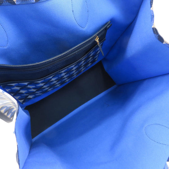 Kate Spade Tote Bag PVC blue Gotham Patio Tile Extra Large Women Used Authentic
