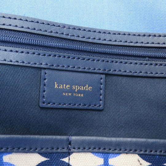 Kate Spade Tote Bag PVC blue Gotham Patio Tile Extra Large Women Used Authentic