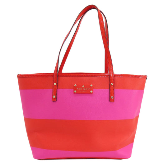 Kate Spade Tote Bag PVC Red border Women Used Authentic