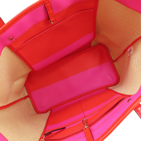 Kate Spade Tote Bag PVC Red border Women Used Authentic
