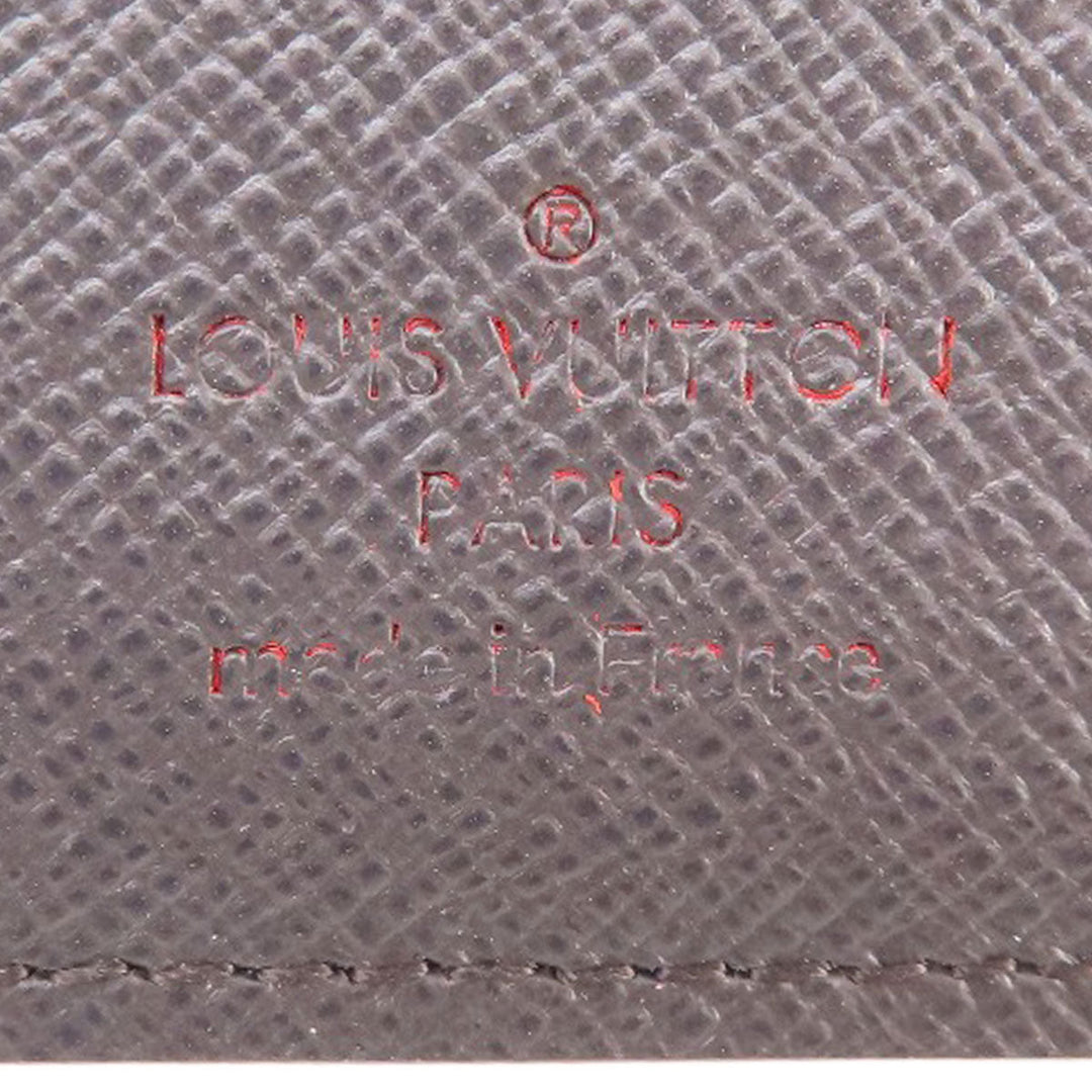 LOUIS VUITTON Long Wallet Purse N60017 Damier canvas Brown Portefeuille Brazza Damier Ebene Women Used Authentic
