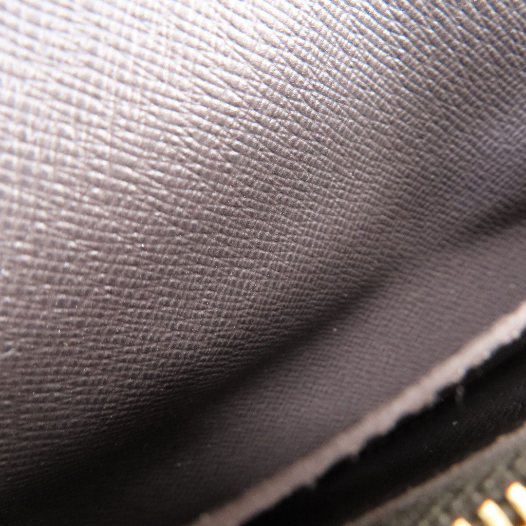 LOUIS VUITTON Long Wallet Purse N60017 Damier canvas Brown Portefeuille Brazza Damier Ebene Women Used Authentic