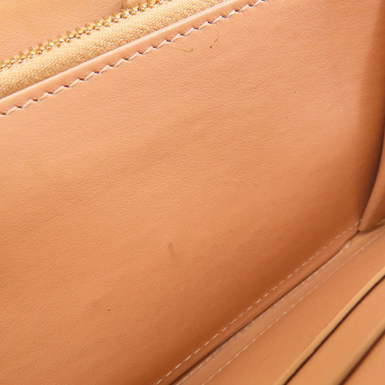 BOTTEGAVENETA Long Wallet Purse Calfskin Brown INTRECCIATO Women Used Authentic