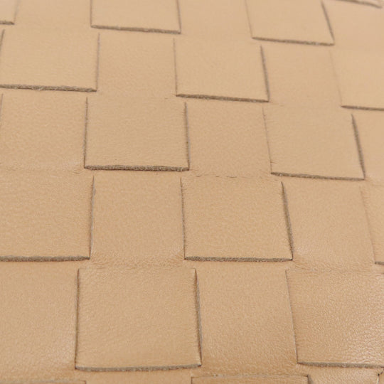 BOTTEGAVENETA Long Wallet Purse Calfskin Brown INTRECCIATO Women Used Authentic