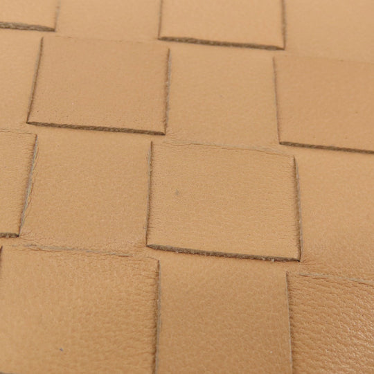 BOTTEGAVENETA Long Wallet Purse Calfskin Brown INTRECCIATO Women Used Authentic