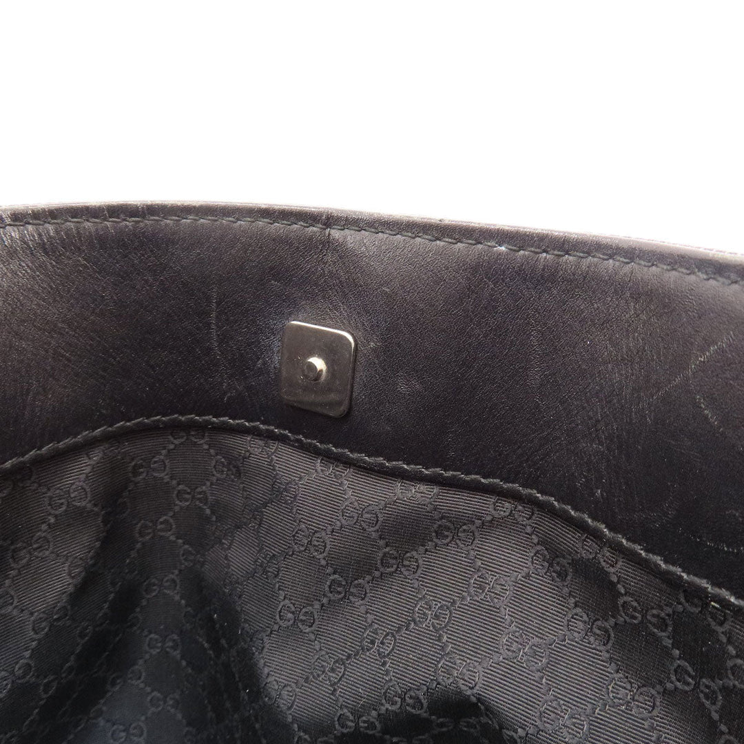 GUCCI Handbag 73983 denim black logo Sherry Line Women Used Authentic