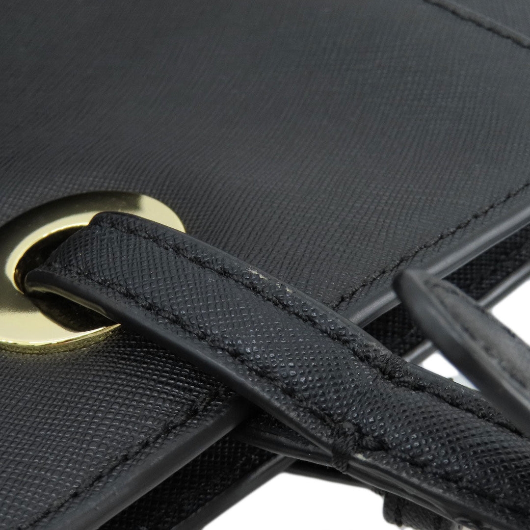 MICHAEL KORS Tote Bag leather black logo Women Used Authentic