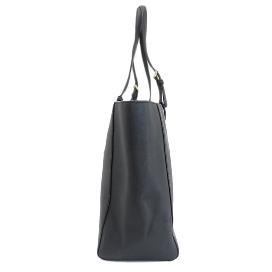 MICHAEL KORS Tote Bag leather black logo Women Used Authentic