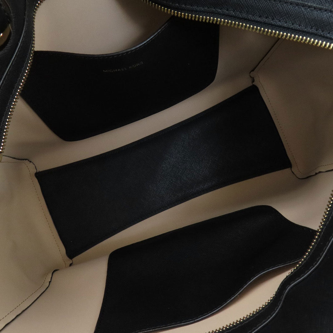 MICHAEL KORS Tote Bag leather black logo Women Used Authentic