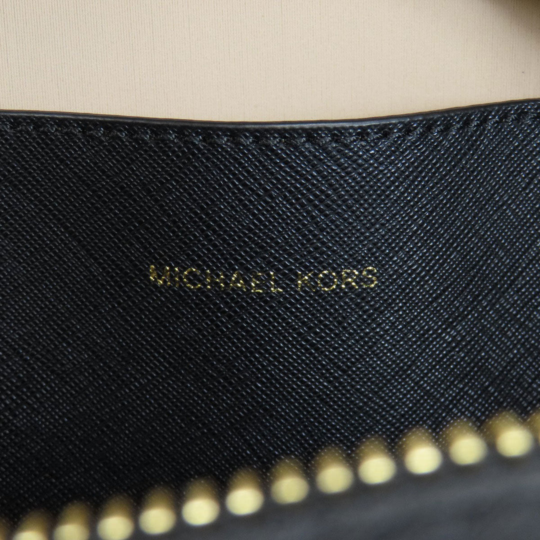 MICHAEL KORS Tote Bag leather black logo Women Used Authentic