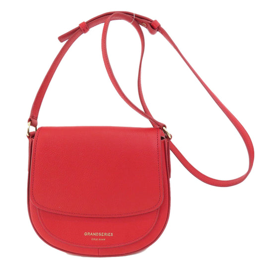 COLE HAAN Shoulder Bag leather Red Flap cross body