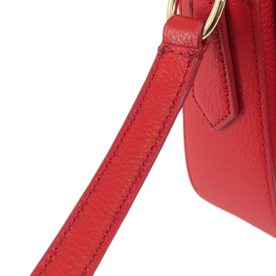 COLE HAAN Shoulder Bag leather Red Flap cross body
