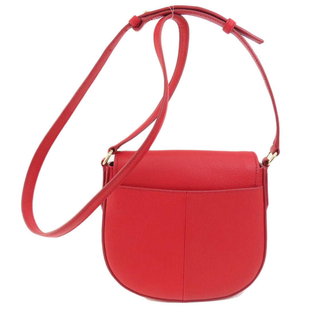 COLE HAAN Shoulder Bag leather Red Flap cross body