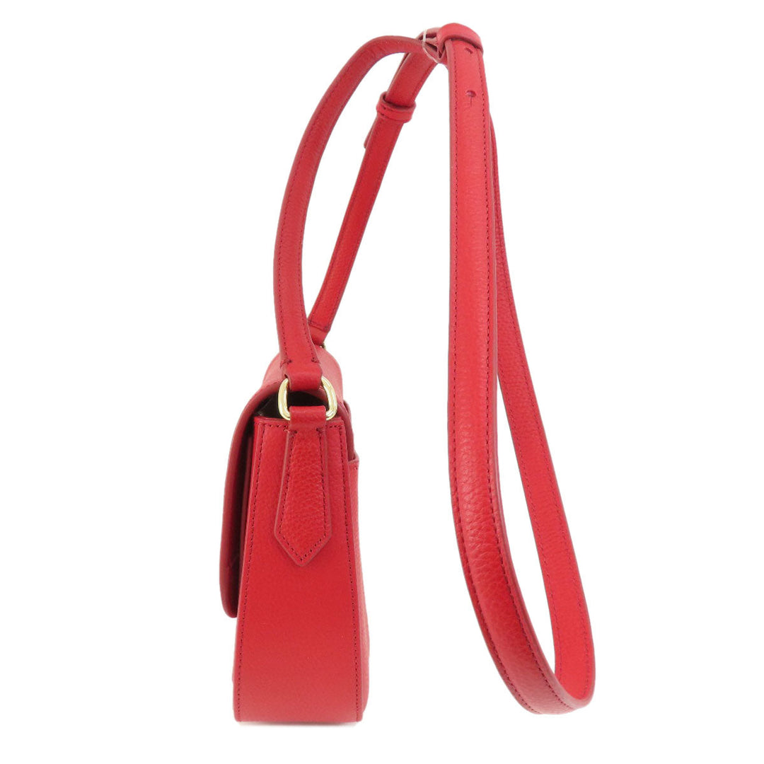 COLE HAAN Shoulder Bag leather Red Flap cross body