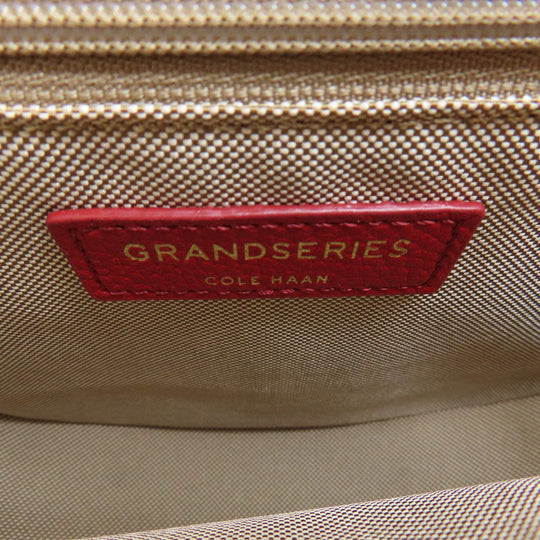 COLE HAAN Shoulder Bag leather Red Flap cross body