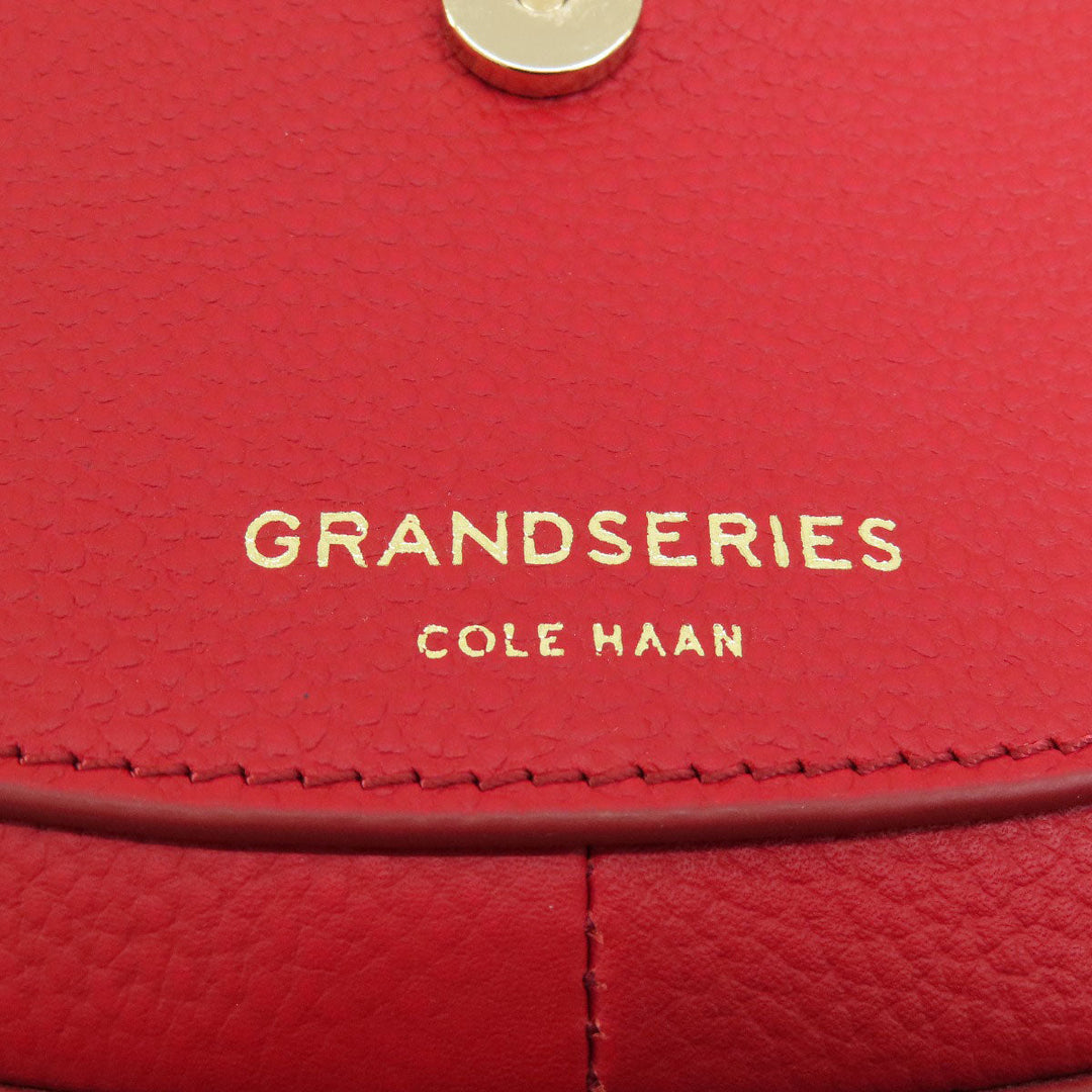 COLE HAAN Shoulder Bag leather Red Flap cross body