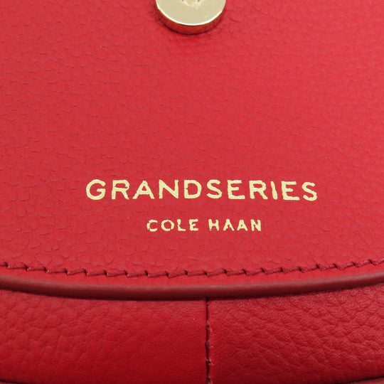COLE HAAN Shoulder Bag leather Red Flap cross body