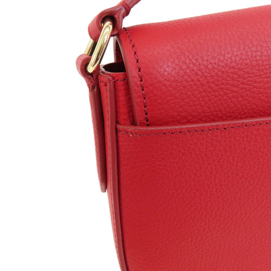 COLE HAAN Shoulder Bag leather Red Flap cross body