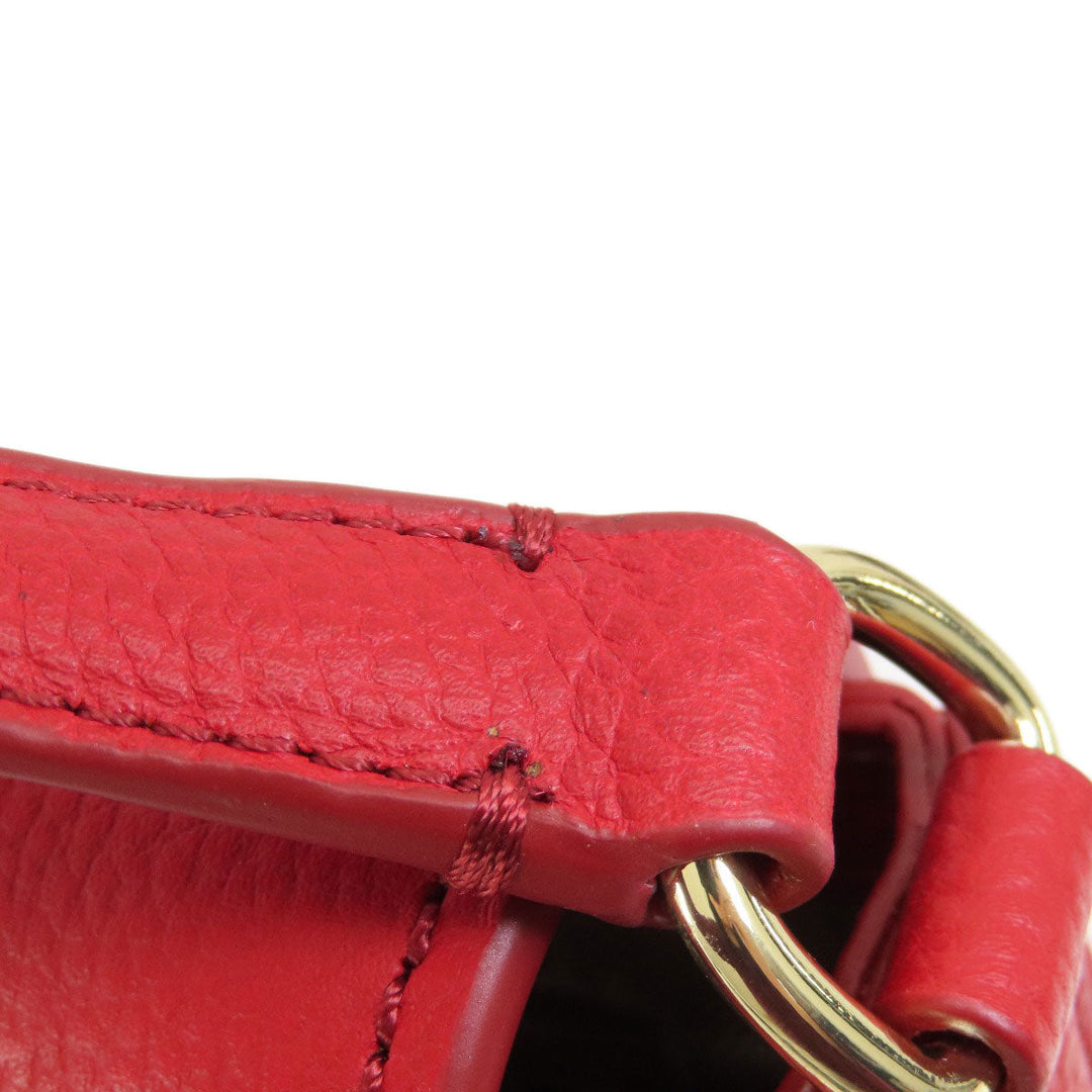 COLE HAAN Shoulder Bag leather Red Flap cross body