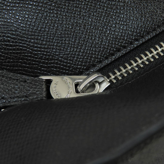 COACH Tote Bag C2842 leather black 2WAY Women Used Authentic