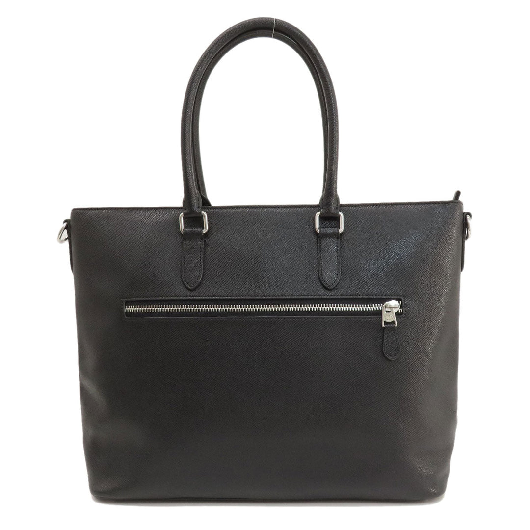 COACH Tote Bag C2842 leather black 2WAY Women Used Authentic