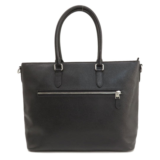 COACH Tote Bag C2842 leather black 2WAY Women Used Authentic