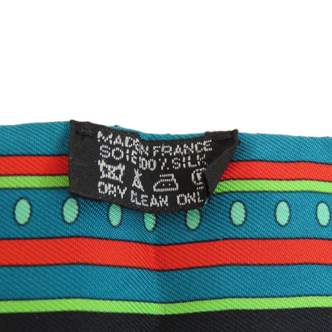 HERMES scarf silk green Twilly Women Used Authentic