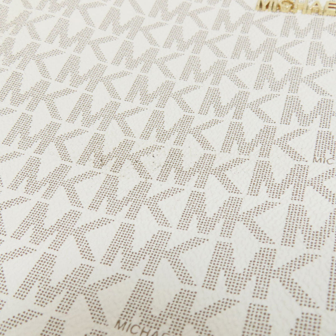 MICHAEL KORS Shoulder Bag PVC white MK signature Women Used Authentic