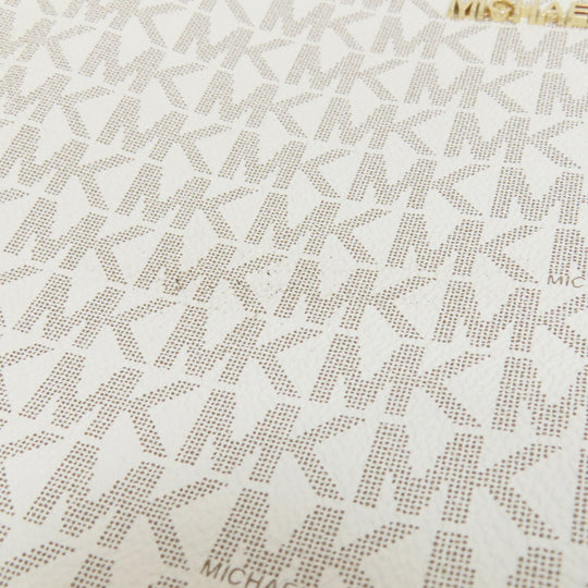 MICHAEL KORS Shoulder Bag PVC white MK signature Women Used Authentic