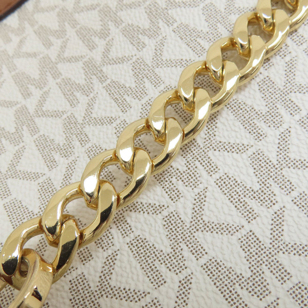 MICHAEL KORS Shoulder Bag PVC white MK signature Women Used Authentic