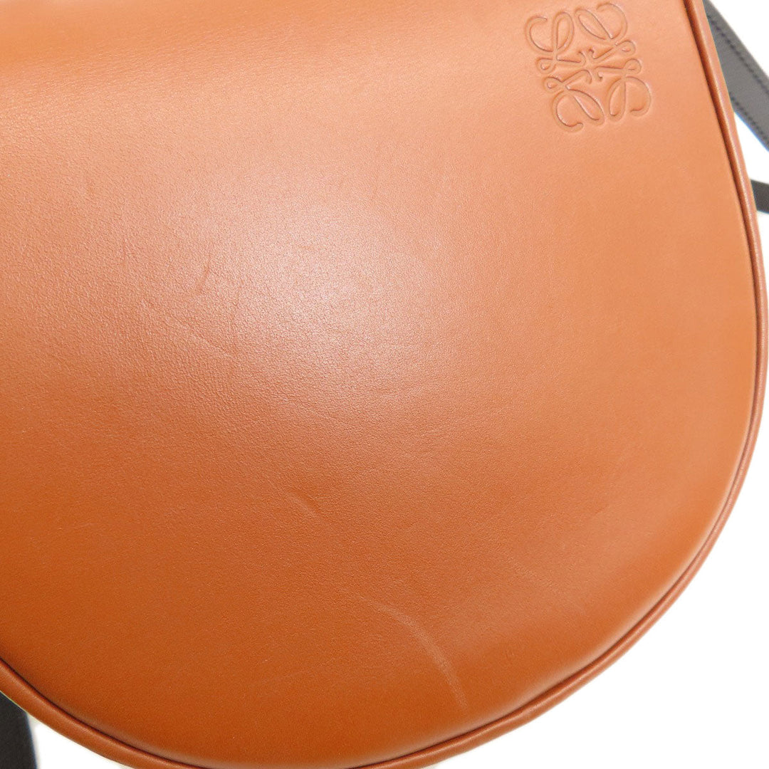 LOEWE Shoulder Bag Calfskin Brown heel duo Women Used Authentic