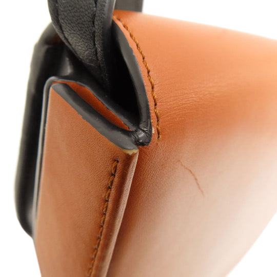 LOEWE Shoulder Bag Calfskin Brown heel duo Women Used Authentic